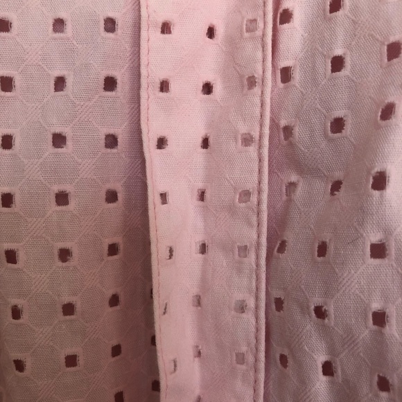 Vintage Romantic Pink Cotton Eyelet Midi Skirt Small - Picture 5 of 9